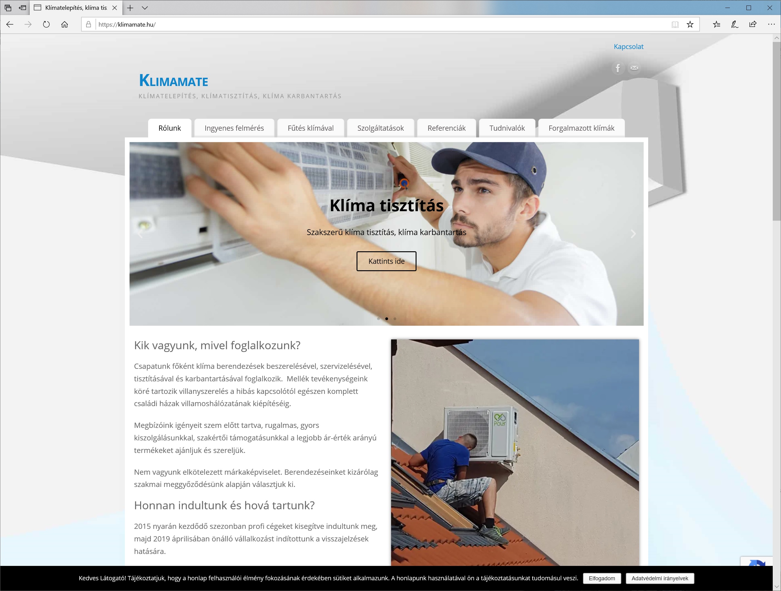 KlimaMate reszponzív weboldal készítés referencia