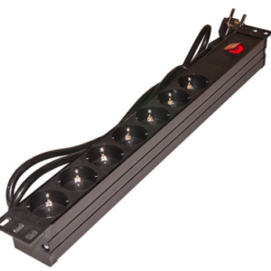 Rainbow Rack 230 V-os elosztó 19"-os, 7aljzattal, kapcsolóval.