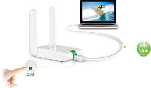 TP-LINK TL-WN822N 300M Wireless N USB adapter+ 4 dBi antenna - Image 3
