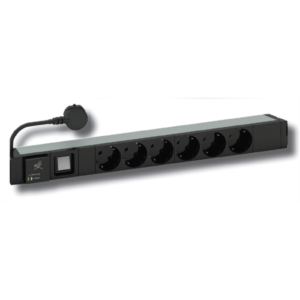 LEGRAND elosztósor 19"/1U túlfeszültség-védelemmel KIM:6xSCH-gyermekvédett TÁP: