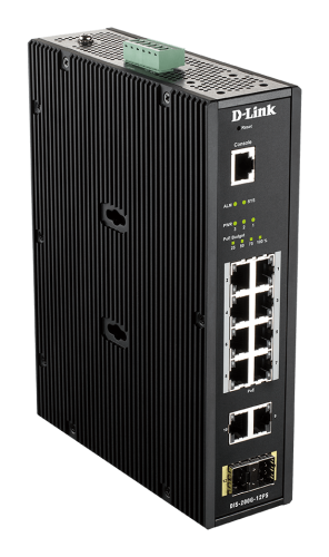 D-link 12 Port L2 Industrial Smart Managed Switch with 10 x 1GBaseT(X) ports (8