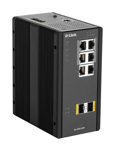 D-link 8 Port L2 Managed Switch with 6 x 10/100/1000BaseT(X) ports (4 PoE) & 2 x