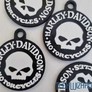 Harley Davidson Willie G. Skull kulcstartó felirattal