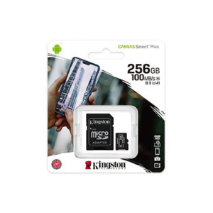 Kingston 256GB microSD Canvas Select Plus (SDXC Class 10 A1) (SDCS2/256GB) memór